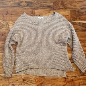 American Eagle Outfitters Scoop Neck Ribbed Sweater in Taupe